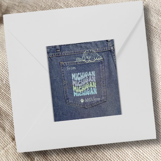 Michigan Dog in de Sticker van Jean Pocket Classic