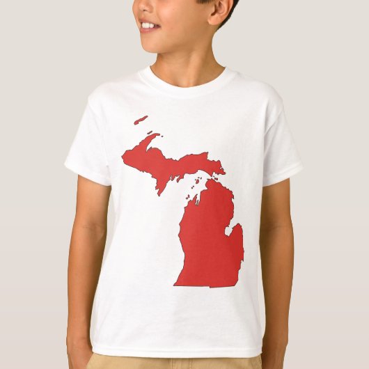 Michigan: Een RODE Staat T-shirt (Voorkant)