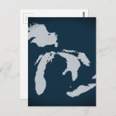 Michigan en de Grote Meren Briefkaart (Voorkant / Achterkant)