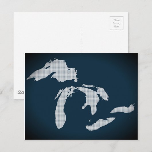 Michigan en de Grote Meren Briefkaart (Voorkant / Achterkant)