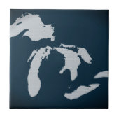 Michigan en de Grote Meren Tegeltje (Voorkant)