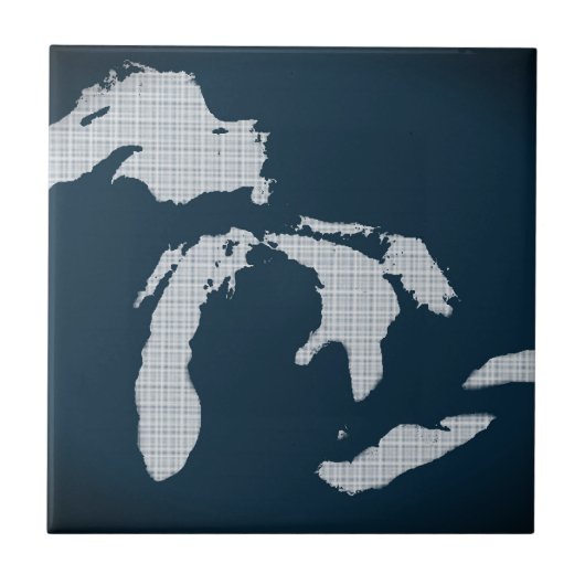 Michigan en de Grote Meren Tegeltje (Voorkant)