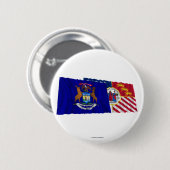 Michigan en Detroit Flags Ronde Button 5,7 Cm (Voorkant /achterkant)