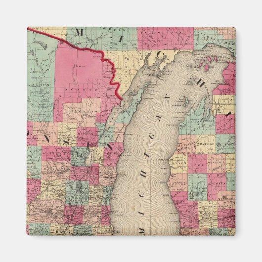 Michigan en Wisconsin Magneet (Voorkant)