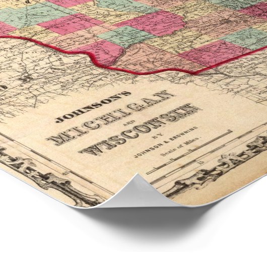 Michigan en Wisconsin Poster (Hoek)