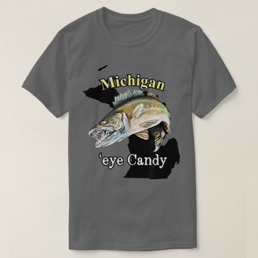 Michigan Eye Snoep Funny Walleye 801 T-shirt (Design voorkant)