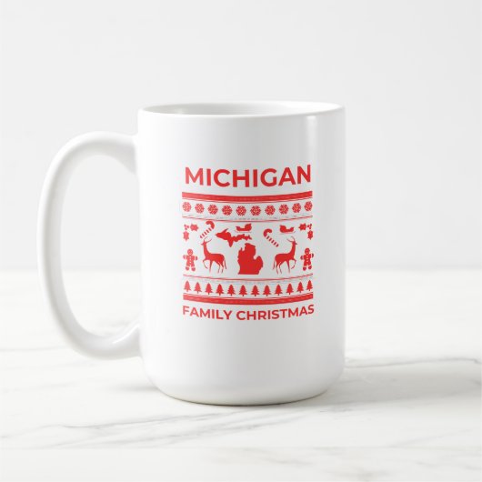 Michigan Familie Kerstmis Koffie Mok (Links)