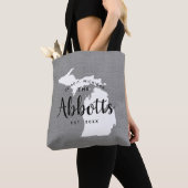 Michigan Family Monogram State Canvas tas (Dichtbij)