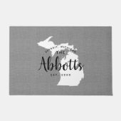 Michigan Family Monogram State Doormat Deurmat (Voorkant)