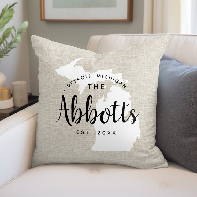 Michigan Family Monogram State Sierkussen (Creator heeft geüpload)