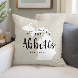 Michigan Family Monogram State Sierkussen