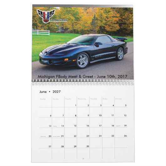 Michigan FBody Calendar 2017 Kalender (Jun 2027)