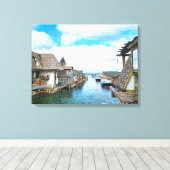 Michigan Fish Town Painting Canvas Afdruk (Insitu (Houten vloer))