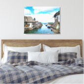 Michigan Fish Town Painting Canvas Afdruk (Insitu (Slaapkamer))