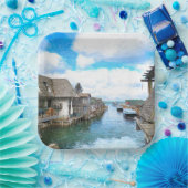 Michigan Fish Town Painting Papieren Bordje (Feest)