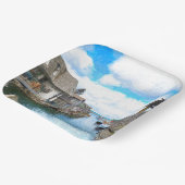 Michigan Fish Town Painting Papieren Bordje (Gebogen)