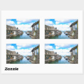 Michigan Fish Town Painting Rechthoekige Sticker (Vel)