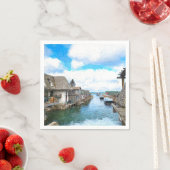 Michigan Fish Town Painting Servet (Insitu)