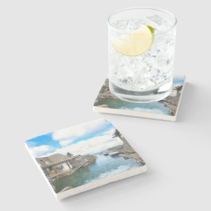 Michigan Fish Town Painting Stenen Onderzetter