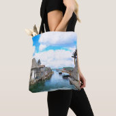 Michigan Fish Town Painting Tote Bag (Dichtbij)