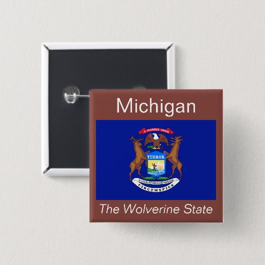 Michigan Flag Button (Voorkant /achterkant)