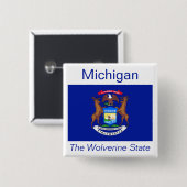 Michigan Flag Button (Voorkant /achterkant)