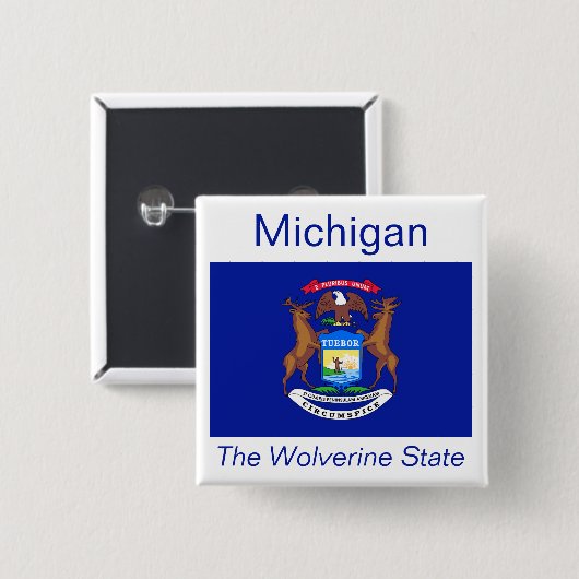 Michigan Flag Button (Voorkant /achterkant)