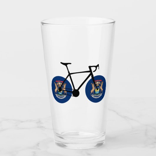 Michigan Flag Cycling Glas (Voorkant)