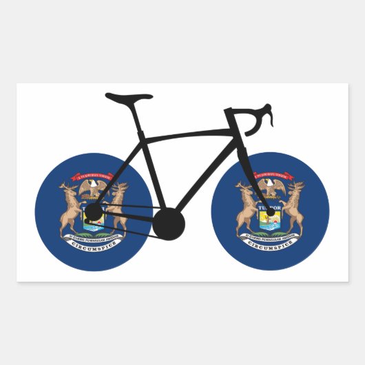 Michigan Flag Cycling Rechthoekige Sticker (Voorkant)