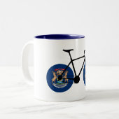 Michigan Flag Cycling Tweekleurige Koffiemok (Voorkant links)