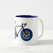 Michigan Flag Cycling Tweekleurige Koffiemok (Voorkant rechts)