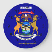Michigan Flag en Slogan Grote Klok (Voorkant)