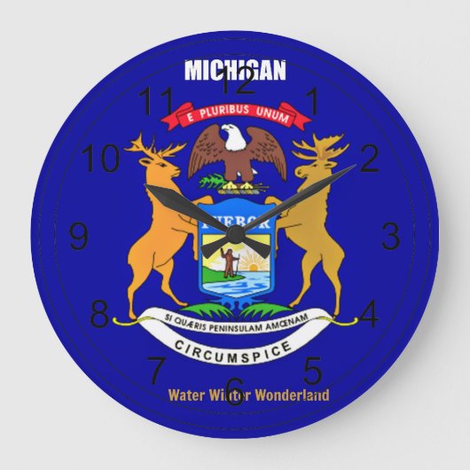 Michigan Flag en Slogan Grote Klok (Voorkant)
