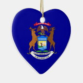 Michigan Flag Heart Keramisch Ornament (Rechts)