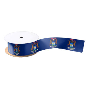 Michigan Flag lint, Verenigde Staten, Michigan mod Satijnen Lint