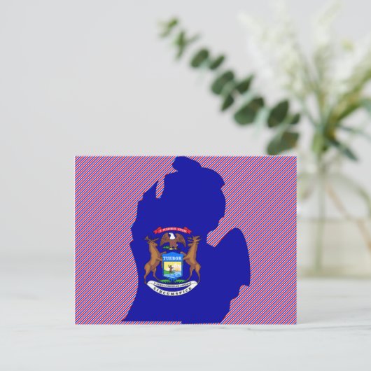 Michigan Flag Map Briefkaart (Staand voorkant)