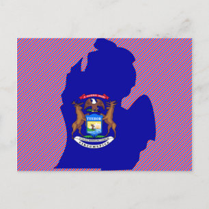 Michigan Flag Map Briefkaart