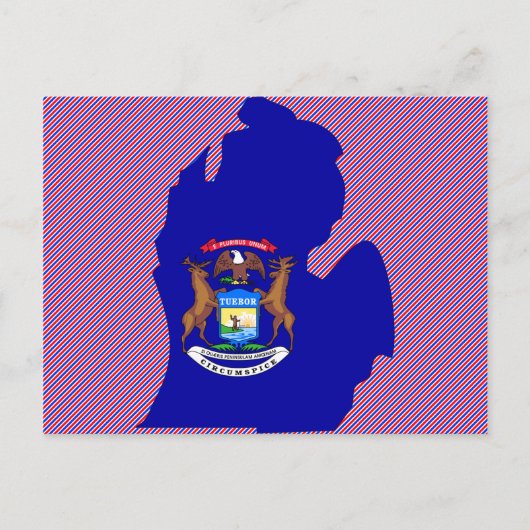 Michigan Flag Map Briefkaart (Voorkant)