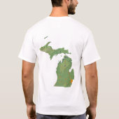Michigan Flag + Map T-Shirt (Achterkant)