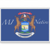 Michigan Flag Native Sticker (Voorkant)