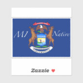 Michigan Flag Native Sticker (Vel)