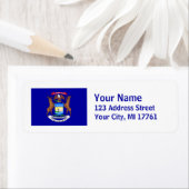 Michigan Flag Retouradres Labels (Insitu)
