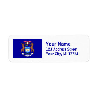 Michigan Flag Retouradres Labels