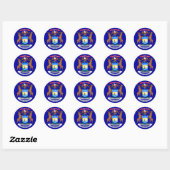 Michigan Flag Ronde Sticker (Vel)