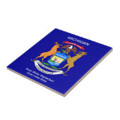 Michigan Flag Tegeltje (Zijkant)