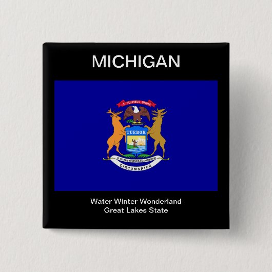 Michigan Flag Vierkante Button 5,1 Cm (Voorkant)