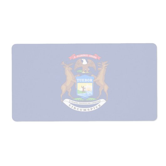 Michigan Flauw Vlag Verzendlabel (Voorkant)