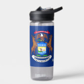 Michigan-fles, patriottische Michigan Flag Waterfles (Links)