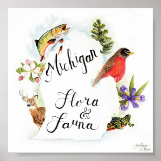 "Michigan Flora & Fauna" Print