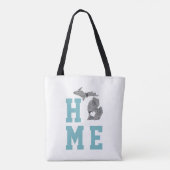 Michigan Floral vulde Silhouette Tote Bag (Achterkant)